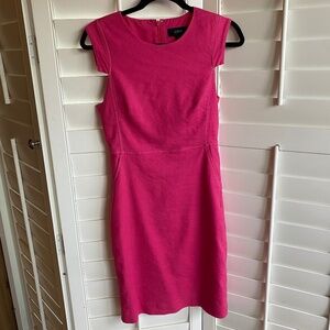 Hot pink J. Crew resume dress size 4, linen blend with contrast stitching